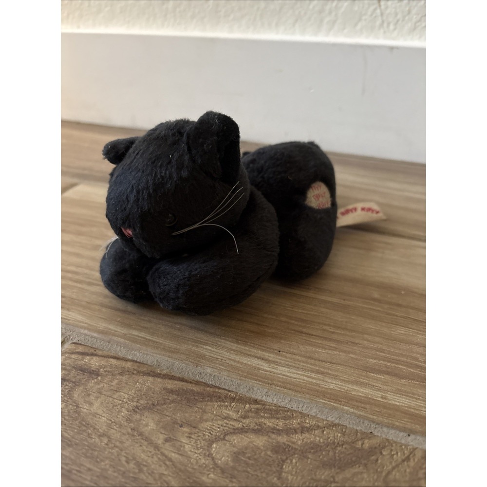 Itty Bitty Kitty Black Commonwealth Plush Cat Kitten Stuffed Animal 9" RARE